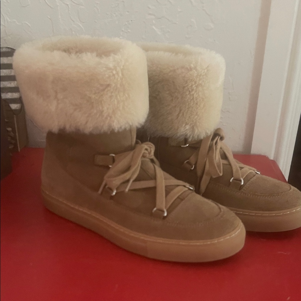 Aquatalia Tan faux-Fur-Lined Winter Boots
